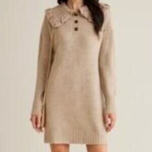 CAMILA COELHO x REVOLVE | Tan Knit Sweater Dress Beige Wool Blend | Size Large